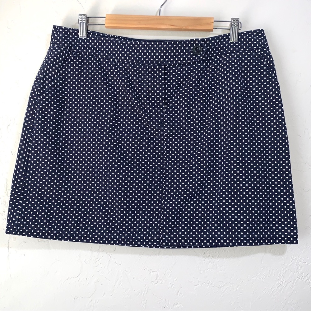 NAUTICA | Navy Blue and White Polka Dot Mini Skirt